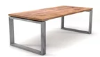 Massiver Eiche Tisch mit Stahlkufen