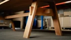 Selbsttragendes Tisch Untergestell aus Buchenholz