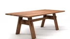 Vollholz Esstisch Eiche nach Maß mit Holz Untergestell