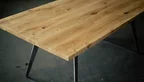 Detailansicht Massivholz Eichentisch TCX430-T mit lackierter Oberfläche