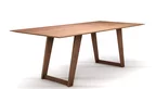 Buche Tisch mit Schweizer Kante und Tischkufen aus Holz