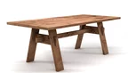 Holzesstisch aus Eiche mit Gestell selbsttragend aus Massivholz