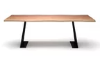 Buchetisch aus Holz und Stahl