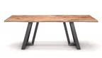 Baumkantentisch mit Stahlgestell im Industrie Design