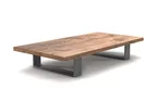 Couchtisch auf Maß Eiche vollmassiv 4cm stark mit Stahlkufen gefertigt.