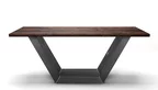 Massivholztisch Nussbaum Industriedesign nach deinem Maß gefertigt.