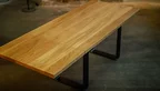 Kufentisch mit Verlängerung 4cm Massivholz Eiche