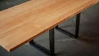 Esstisch Buche mit Tischverlängerung und Stahlkufen