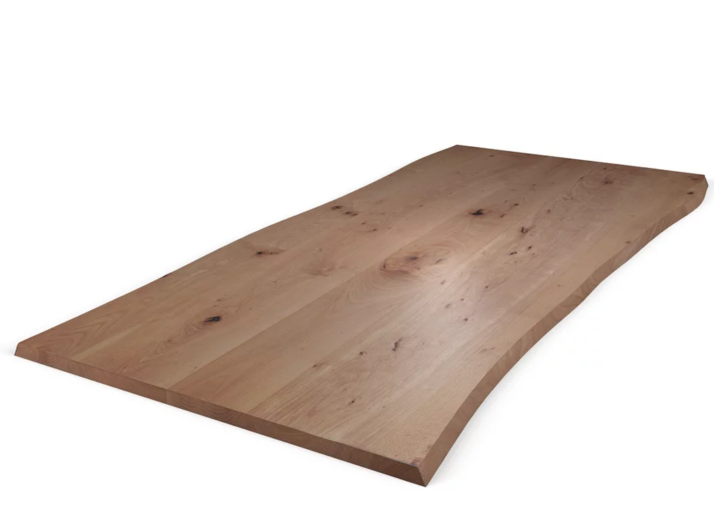 Charakter Massivholz Tischplatte aus Buche mit Baumkante Charakter Massivholz Tischplatte aus Buche mit Baumkante