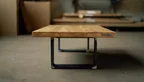 Couchtisch Massivholz Eiche mit Tischgestell aus Stahl auf Maß