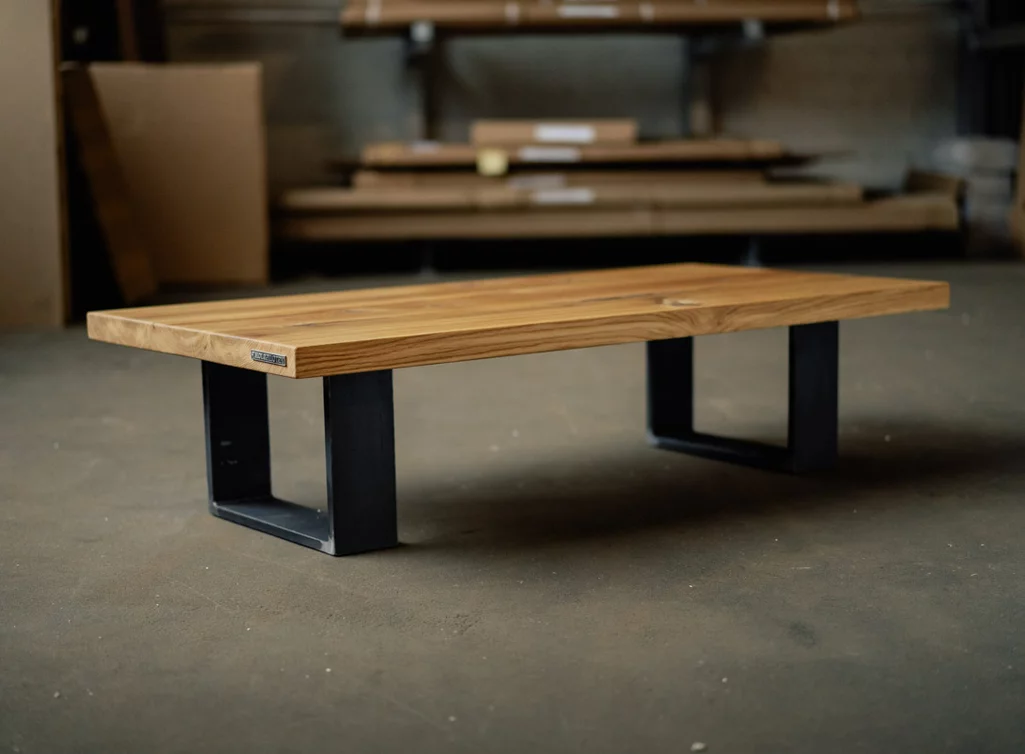 Tischkufen Couchtisch aus Massivholz Eiche Modell SWR9T