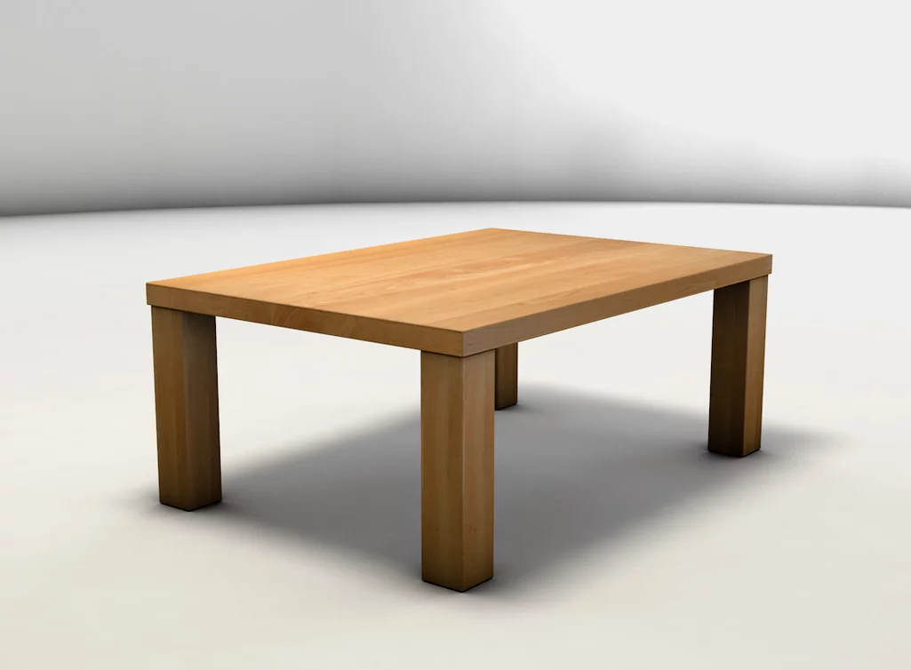Buchenholz Couchtisch nach Maß mit Tischbeinen aus Holz - ACA848-C