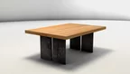 Massivholz Couchtisch aus Buche und Stahl nach Maß - Modell BAW73-C