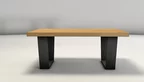 Massivholz Couchtisch aus Eiche und Stahl gefertigt