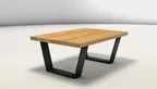 Eichenholz Couchtisch mit Kufen aus Stahl - CSA630-C