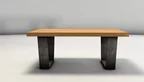 Couchtisch Buche massiv mit Stahlkufen - CSA630-C