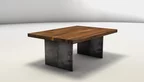 Komplett massiver Couchtisch aus Echtholz Nussbaum und Stahl - FDX26-C
