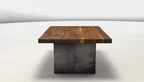 Massiver Nussbaum Stahl Couchtisch auf Maß FDX26-C