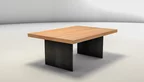 Massiver Wohnzimmertisch aus Buche und Stahl - Modell FDX26