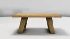 Couchtisch aus Echtholz Eiche und Holz-Tischkufen mit Schlitz- und Zapfenverbindung