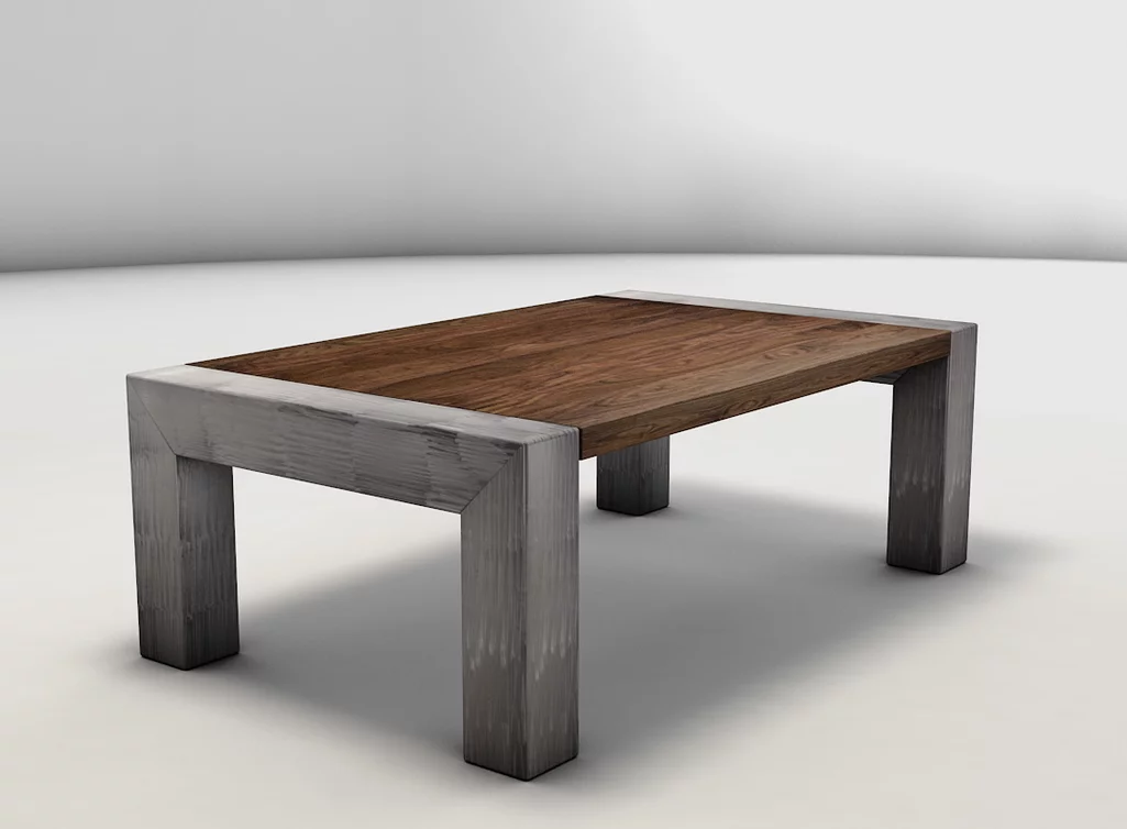 Nussbaum Couchtisch mit Beine aus Metall nach Maß - DAL401-C