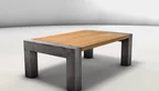 Echtholz Buche Couchtisch mit Beinen aus Stahl - DAL401-C