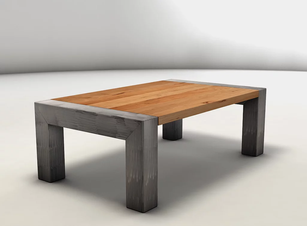 Wohnzimmertisch aus Kernbuche und Stahl modern - Modell DAL401-C