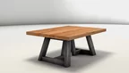 Couchtisch aus Kernbuche modern mit Untergestell aus Stahl - IBK1800-C