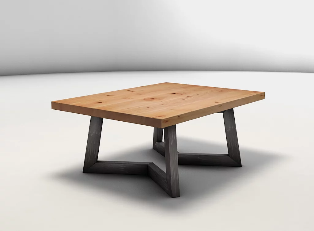 Couchtisch aus Buche modern mit einem Gestell aus Metall - JST035-C