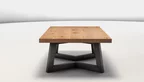 Buche Couchtisch mit Gestell aus Metall in Kufenform