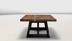 Nussbaum Stahl Couchtisch nach Maß in einem modernen Design gefertigt