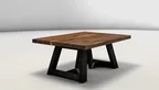 Nussbaum Couchtisch aus Echtholz modern mit Stahlkufen nach Maß - IBK1800-C