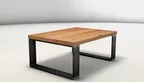 Massivholz Kernbuche Couchtisch mit Gestell aus Stahl - Modell KLM2631-C