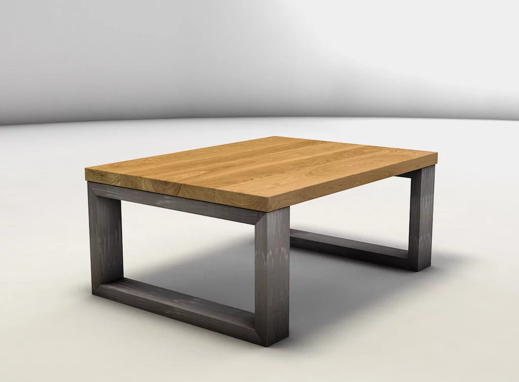Couchtisch mit Holzplatte aus massiver Eiche - Modell KLM3631-C