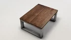 Couchtisch mit Holzplatte aus Nussbaum massiv weitgehend astfrei KLM3631-C