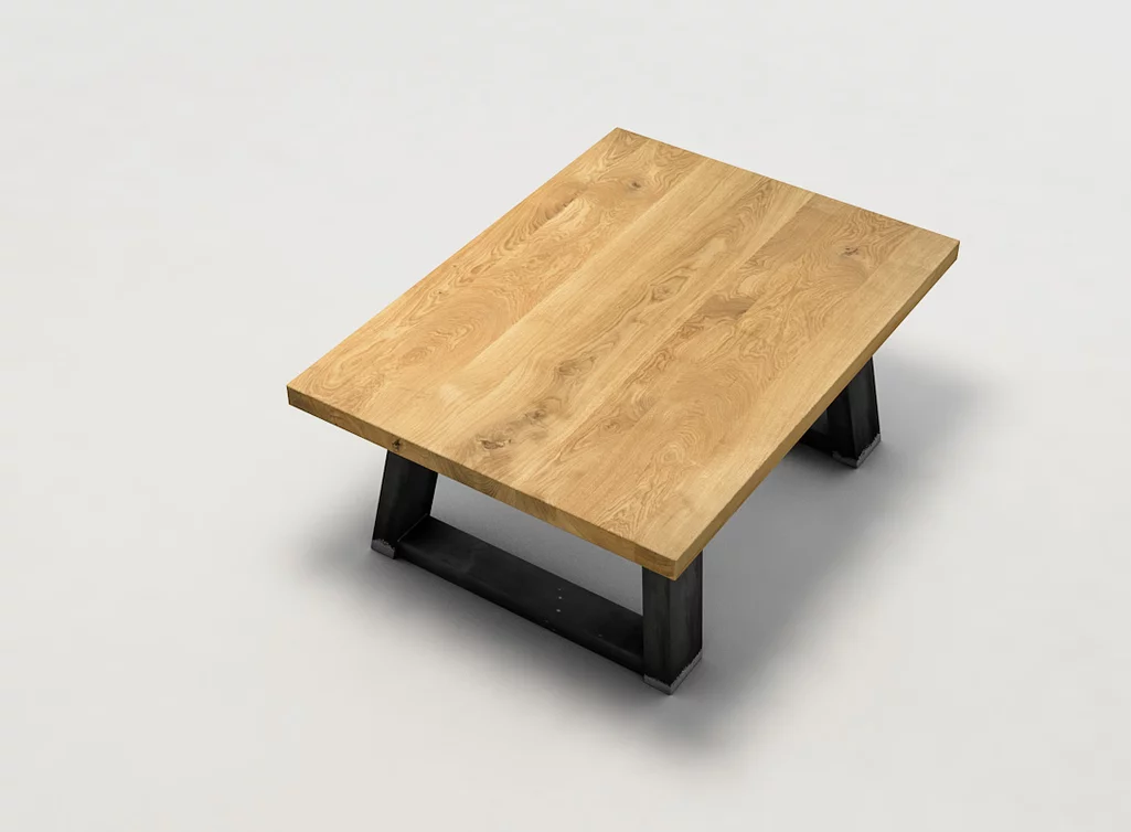 Wohnzimmertisch mit Holzplatte aus Eiche massiv mit Astanteil LH324-C Wohnzimmertisch mit Holzplatte aus Eiche massiv mit Astanteil LH324-C