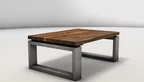 Stahlkufen Couchtisch mit Holz Nussbaum Tischplatte - LH837-C
