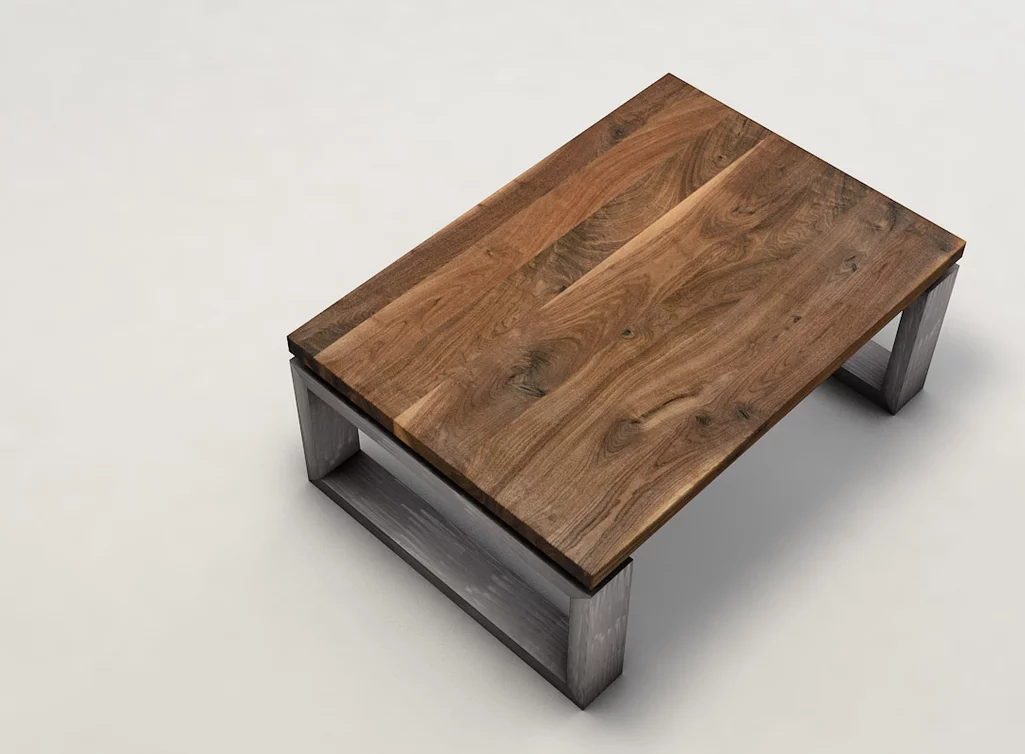 Couchtisch aus Holz vom Nussbaum aus einer astreichen Qualität gefertigt Couchtisch aus Holz vom Nussbaum aus einer astreichen Qualität gefertigt