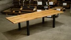 Eiche Esstisch mit Verlängerung und einer Tischplatte mit Astanteil - DLH949-T