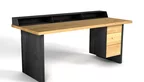 Schreibtisch modular aus massiver Eiche mit Astanteil nach deinem Maß gefertigt.