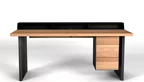 Design Schreibtisch Holz auf Maß aus massiver Buche gefertigt.