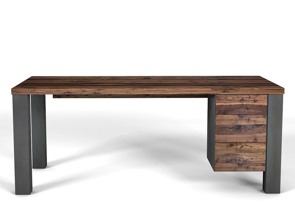 Büro Schreibtisch Holz kombiniert mit Stahlelementen Büro Schreibtisch Holz kombiniert mit Stahlelementen