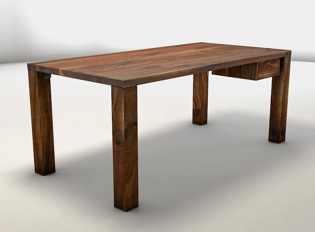Echter Massivholz Schreibtisch aus Nussbaum - ACA848-ST