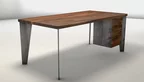 Nussbaum Schreibtisch mit Echtholz Schreibtischplatte - DHL7H-ST
