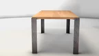 Schreibtisch aus Buchenholz mit Metallbeinen aus massivem Stahl