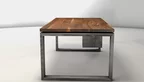 Schreibtisch aus Nussbaum massiv mit Stahlkufen - verschiedene Oberflächen wählbar