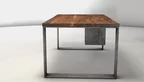 Nussbaum Massivholz Computertisch mit massiven Stahlkufen nach Maß