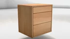 Massivholz Schreibtisch-Schubladencontainer aus Buche mit bis zu drei Schubladen