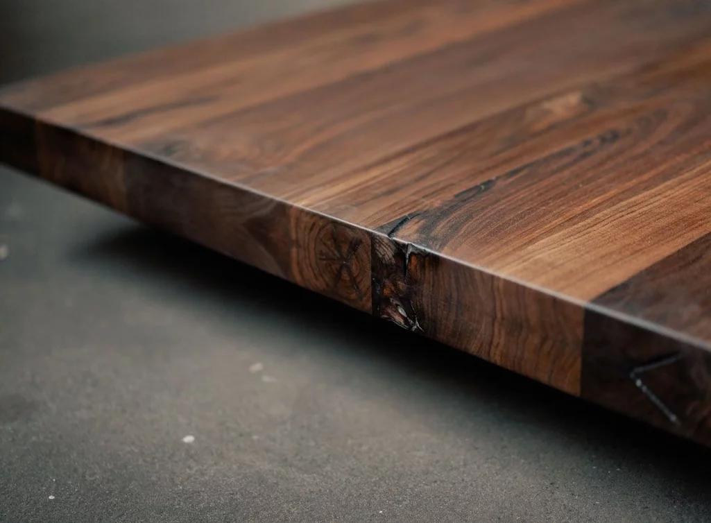 Nussbaum Tischplatte mit Astanteil 285x117x6cm Ausstellungsstück