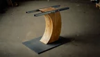 Mittelfuss Tischgestell aus Eiche und Rohstahl 88x60x70cm Modell C560